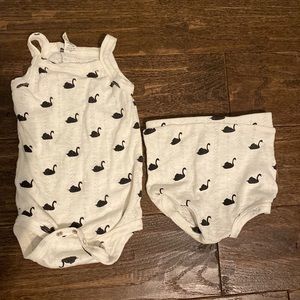 Kate Quinn NWOT 6-12 month black swan set